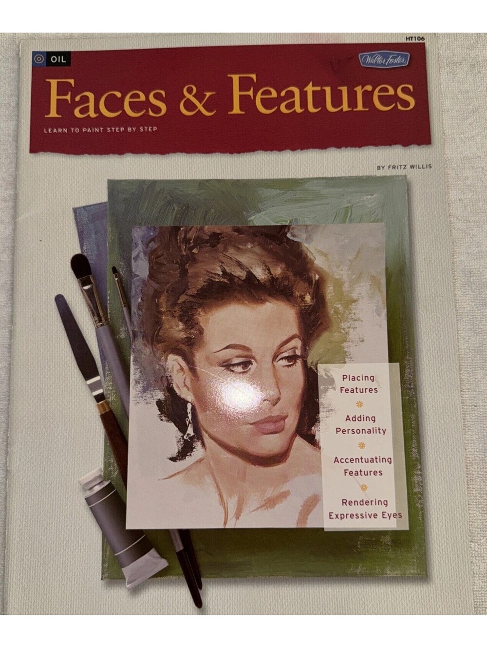 How to Draw & Paint FACES & FEATURES #106,Fritz Willis, Walter Foster 1989 Lg.PB